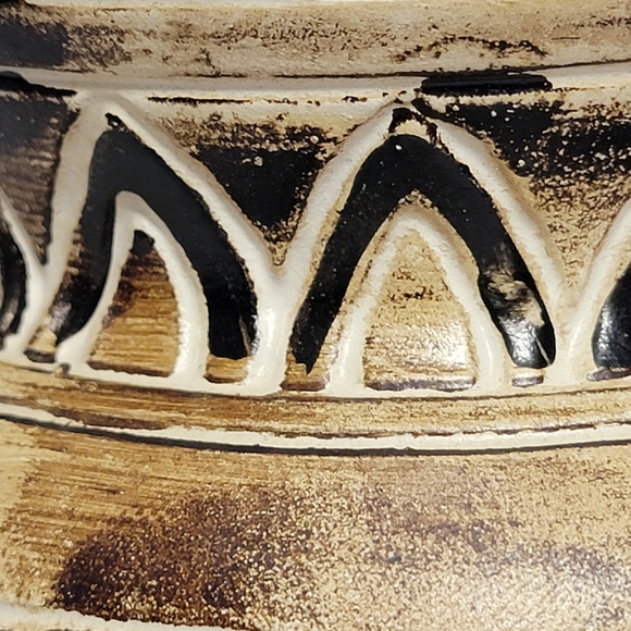 Vintage Motif Vase Egyptian Pharaoh Art Pottery Clay Earthenware 9" Hand Crafted - Picture 11 of 14